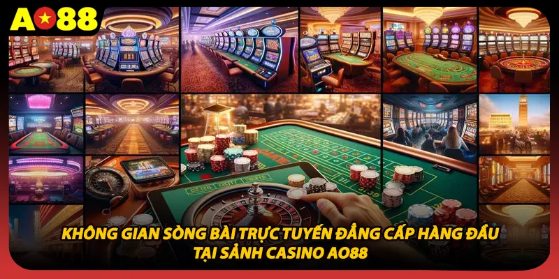 Không gian sòng bài trực tuyến đẳng cấp hàng đầu tại sảnh casino AO88.